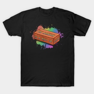 The Rainbow Is A Riot Of Color Brick T-Shirt